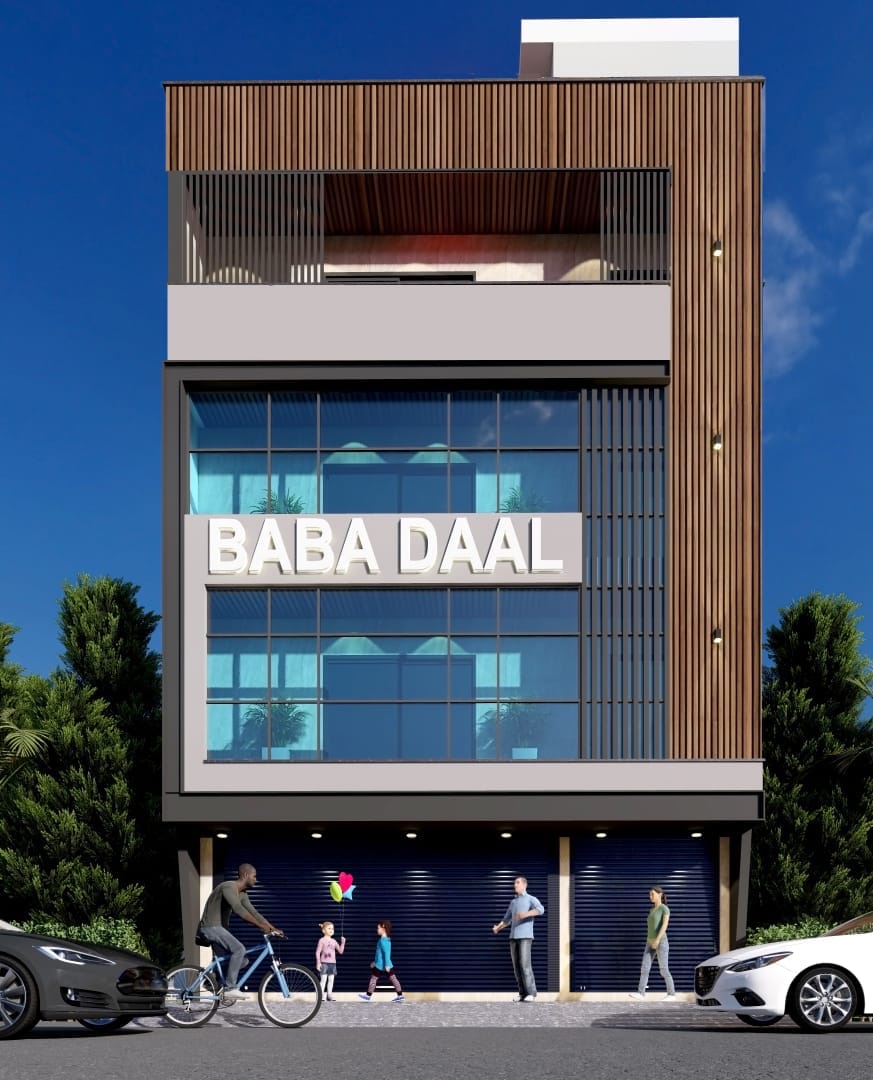 Architect's render of the Baba Daal building before glazing